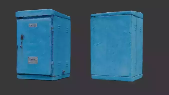Scanned Old Electrical Box  Low Poly 3D Model