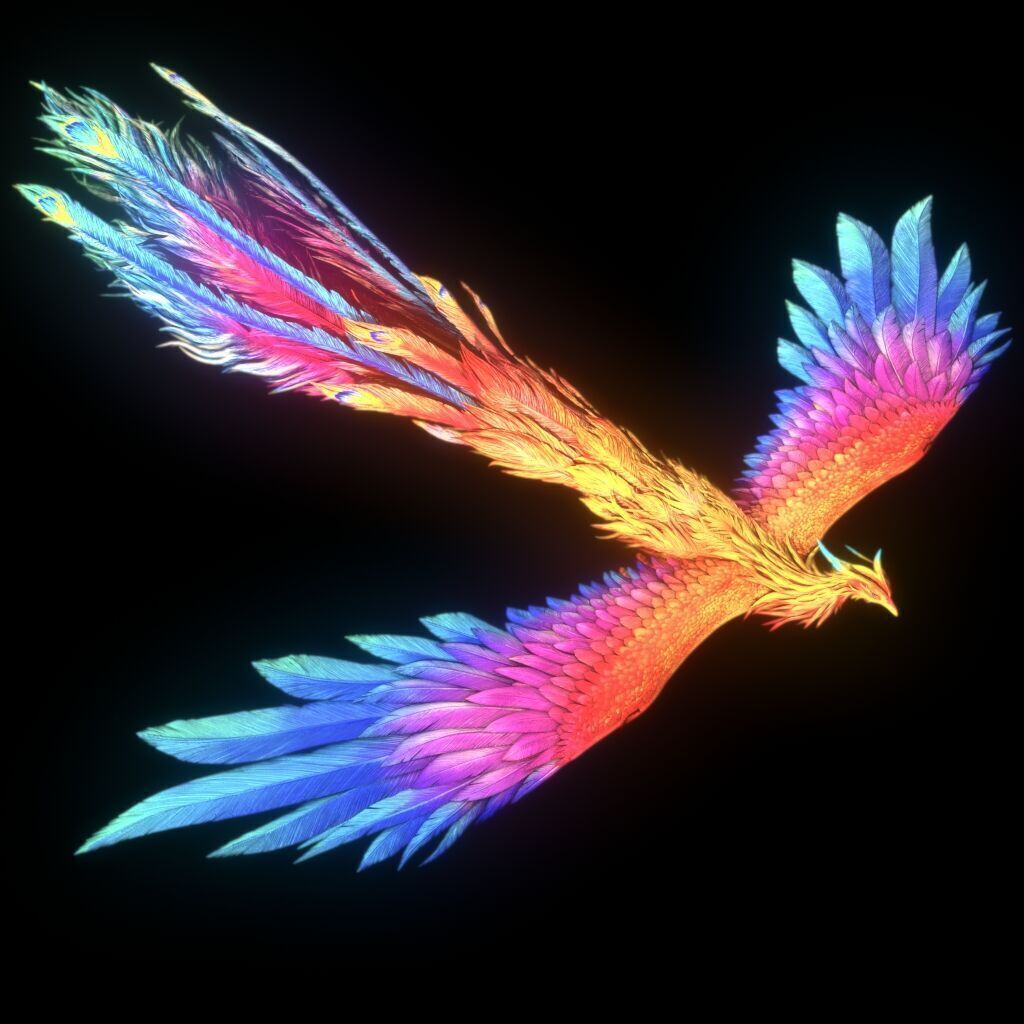 phoenix Undead bird phoenix 3D model_2