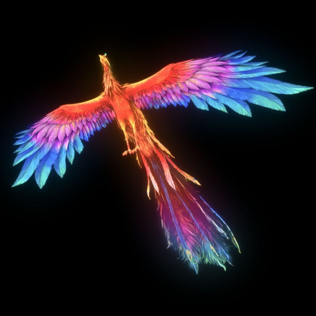 phoenix Undead bird phoenix 3D model_4