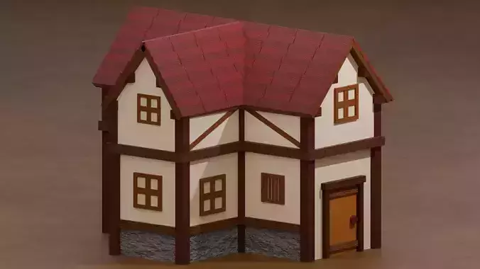 Medieval House Design 2 Low-poly 3D model