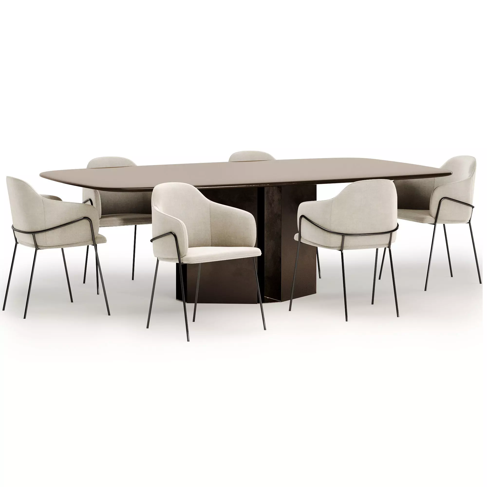 carver chair with eyl table 3D model_0