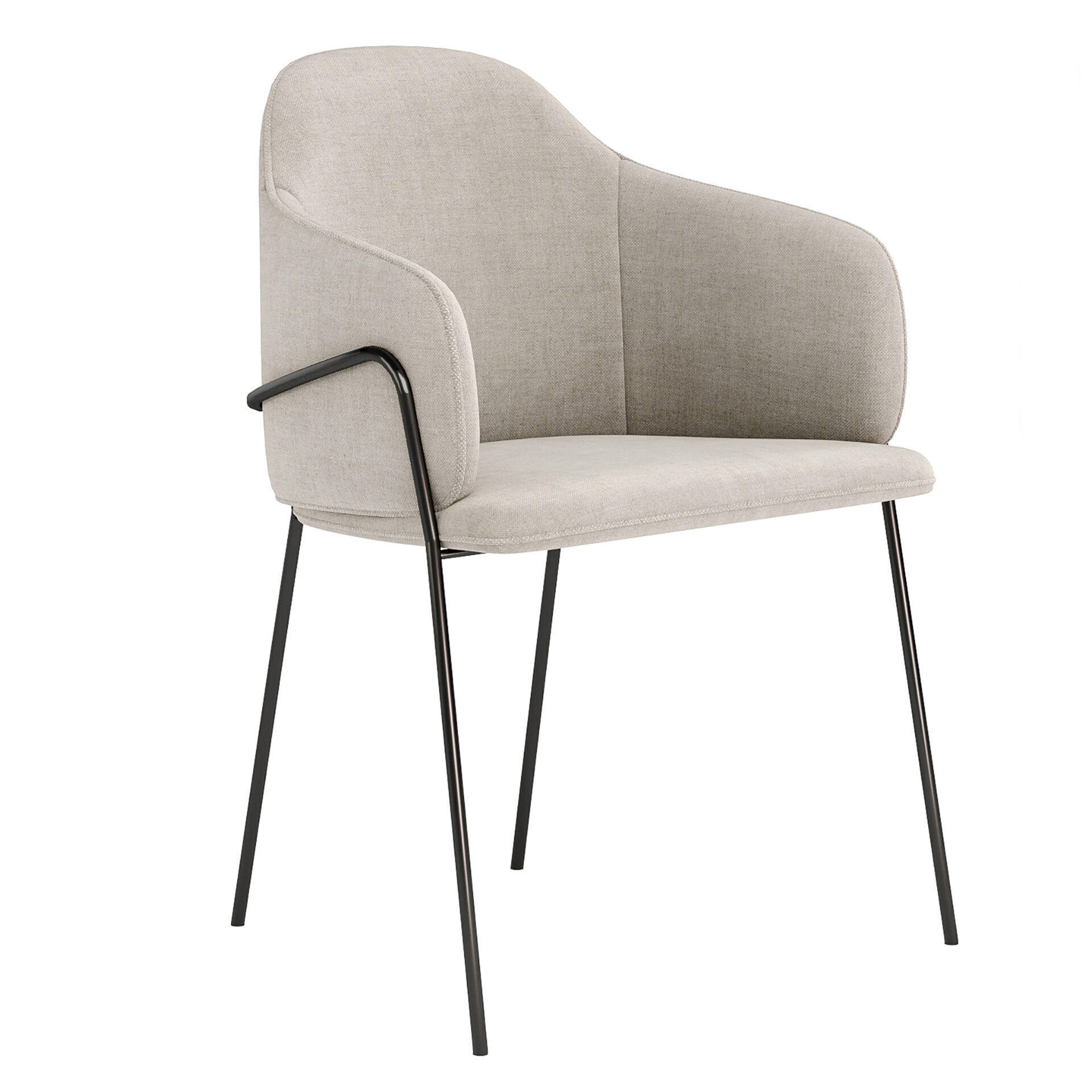 carver chair with eyl table 3D model_4