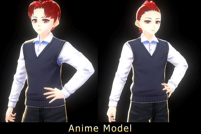 Anime Character - Male001-002 3D model