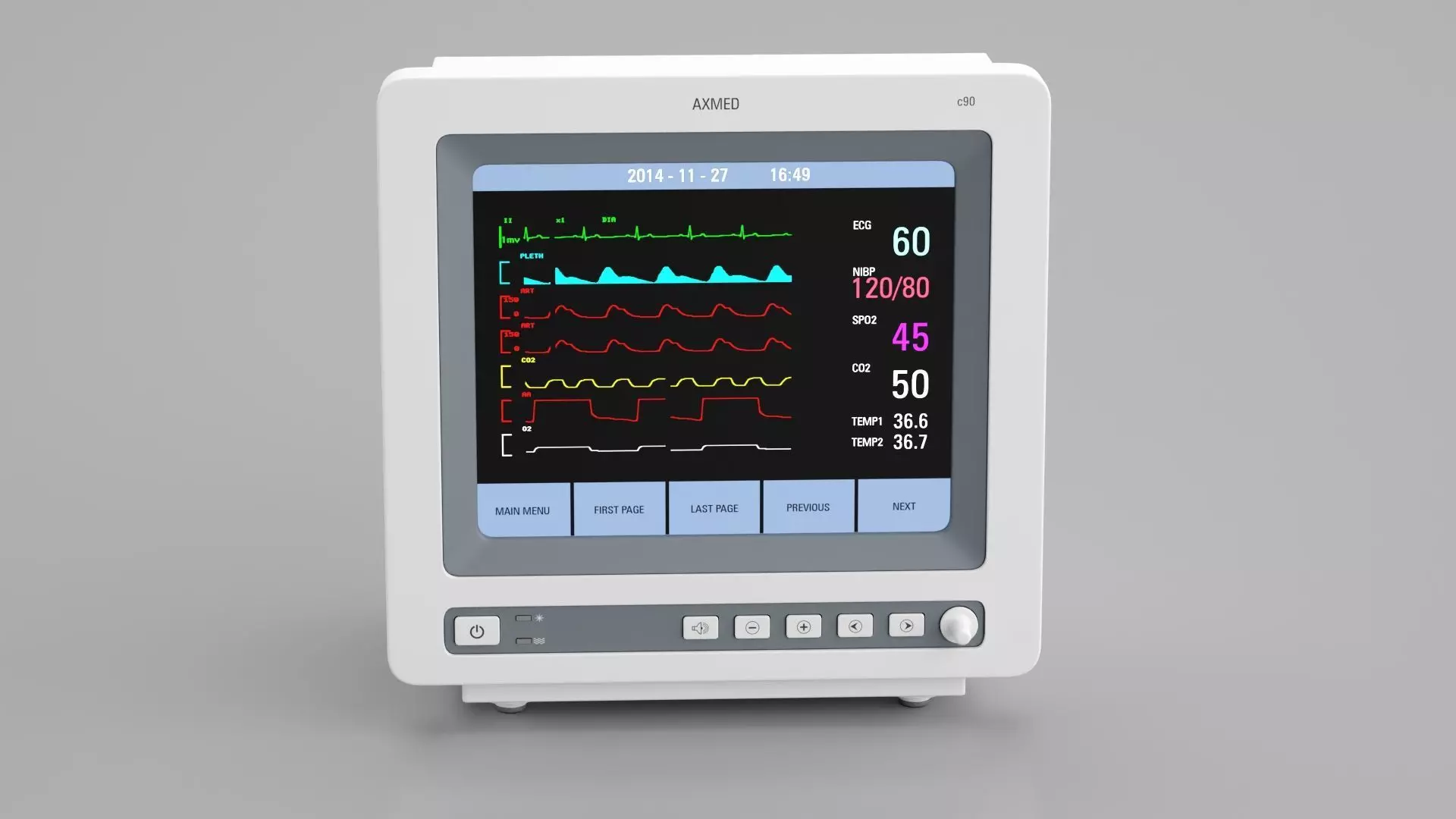 ECG Monitor 3D model