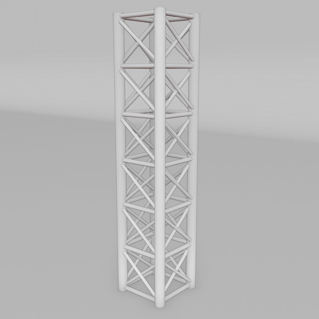 Steel Square Truss 2 Low-poly 3D model_1