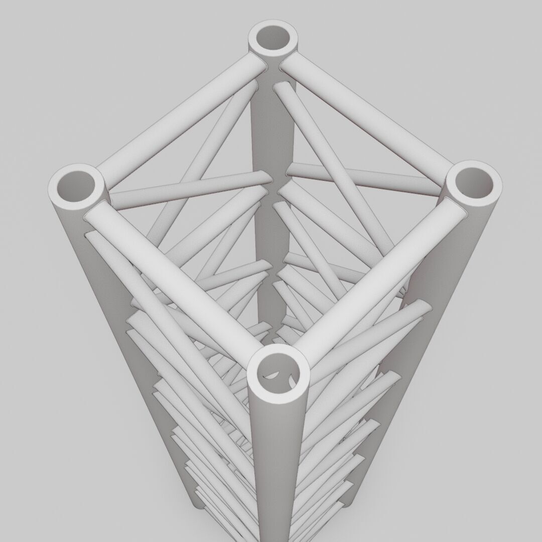 Steel Square Truss 2 Low-poly 3D model_3