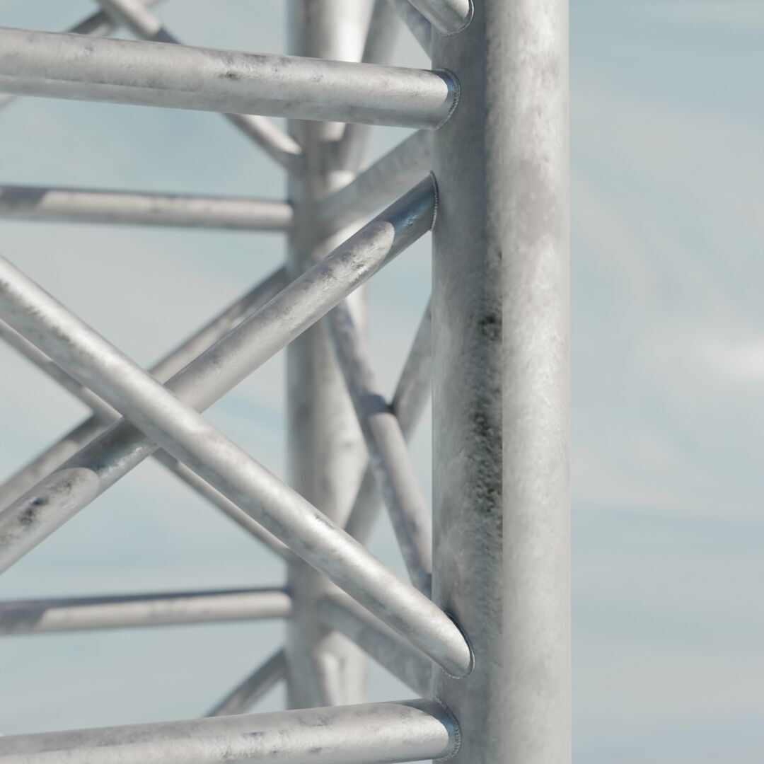 Steel Square Truss 2 Low-poly 3D model_4