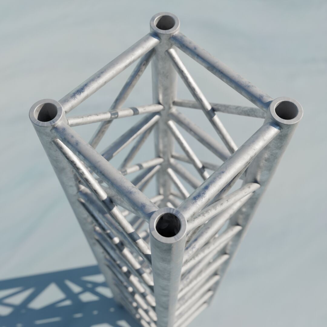 Steel Square Truss 2 Low-poly 3D model_2