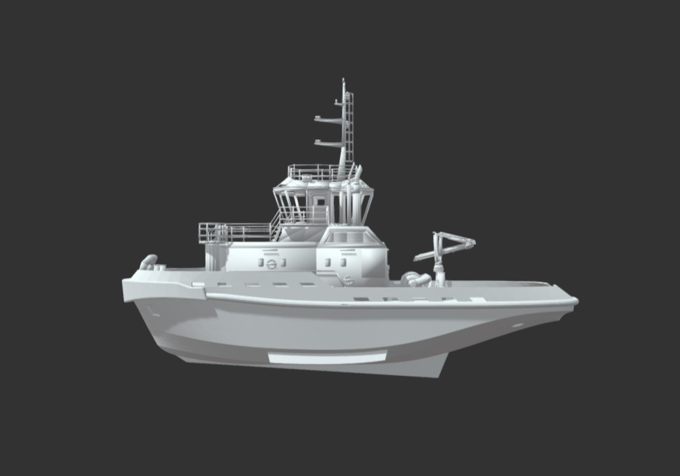 Tug Boat - Harbour Boat RC Conversion Kit 3D print model_3