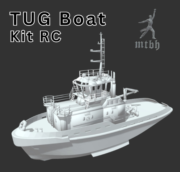 Tug Boat - Harbour Boat RC Conversion Kit 3D print model_1
