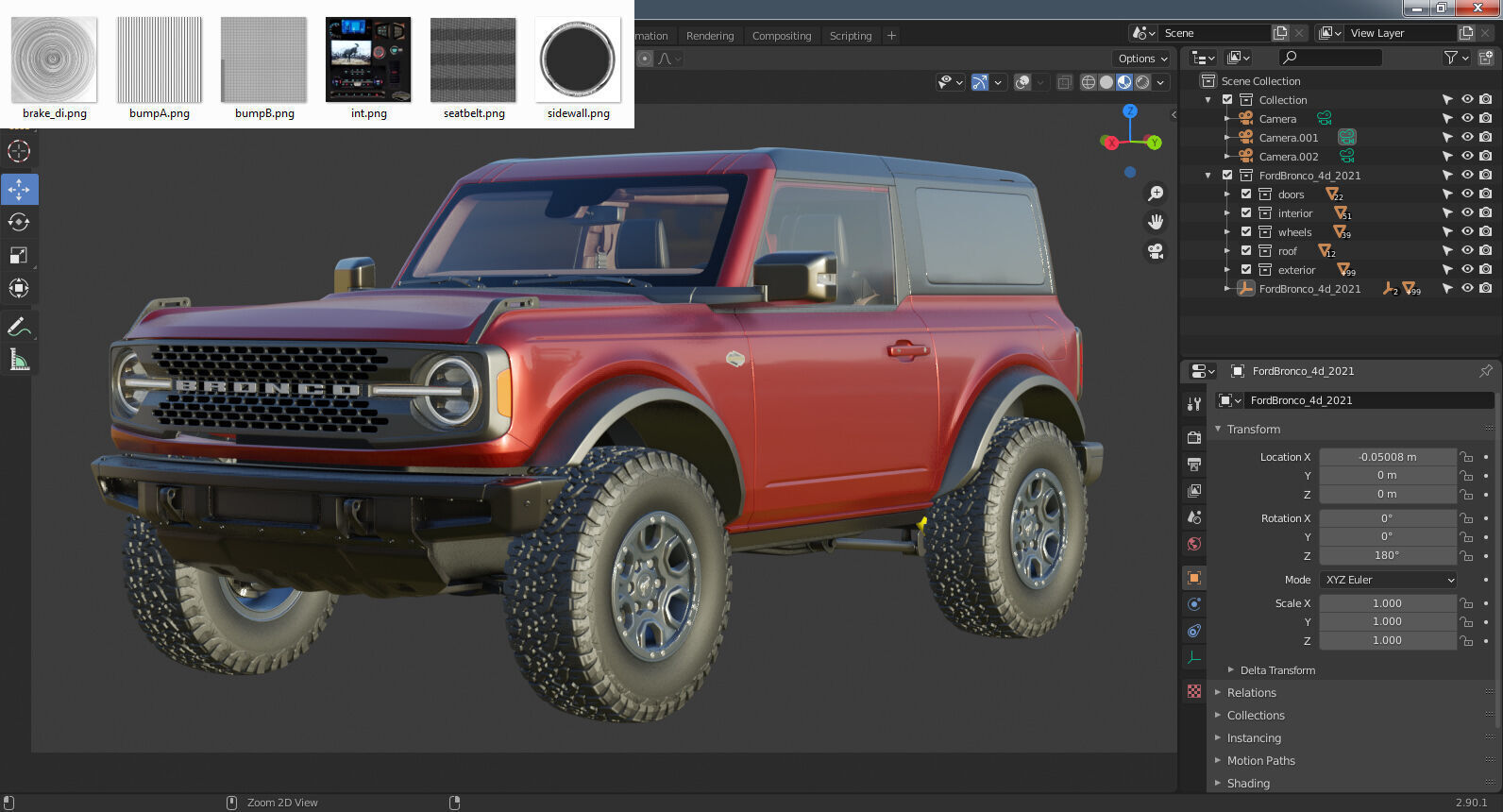 Bronco 4 door and 2 door 2021 3D model_66