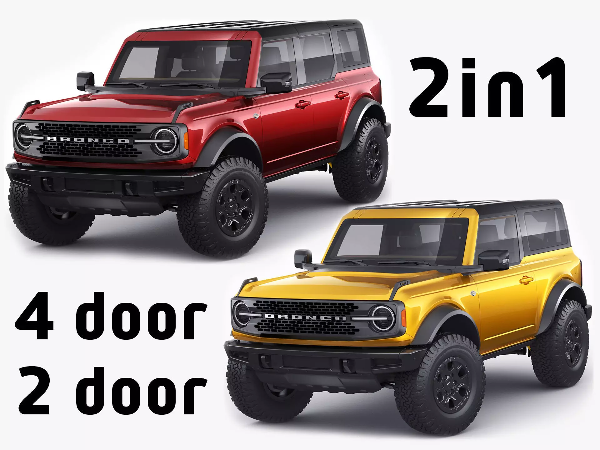 Bronco 4 door and 2 door 2021 3D model_0