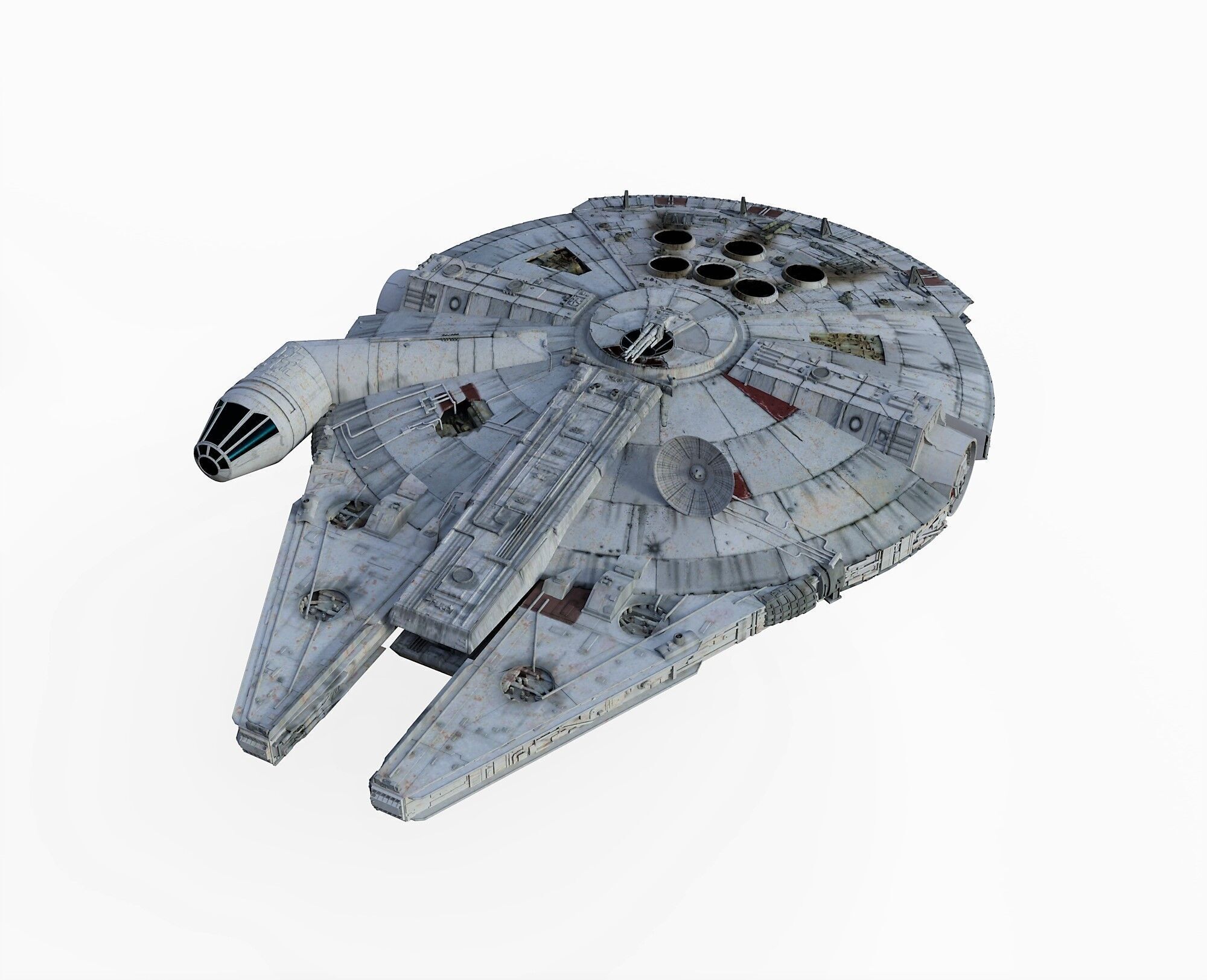 Millennium Falcon - Starship Starwar Low-poly 3D model_1