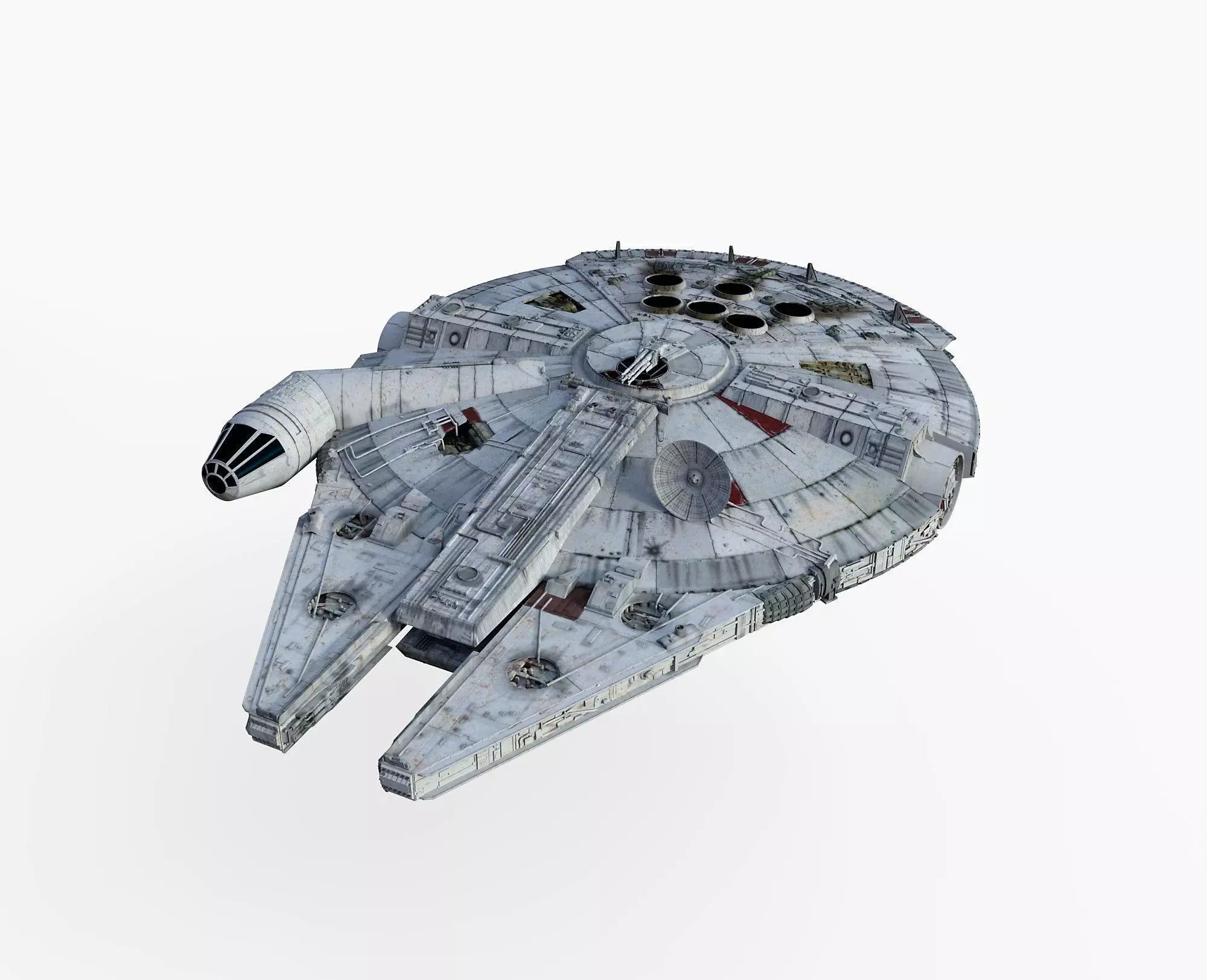 Millennium Falcon - Starship Starwar Low-poly 3D model_0