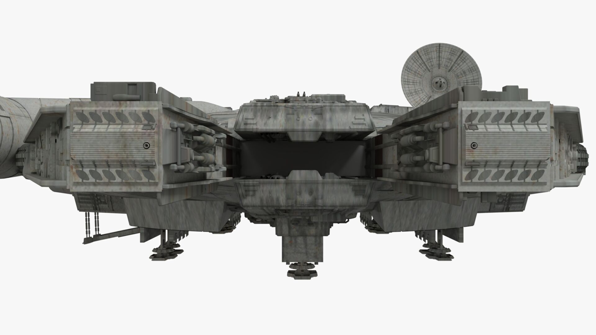 Millennium Falcon - Starship Starwar Low-poly 3D model_7