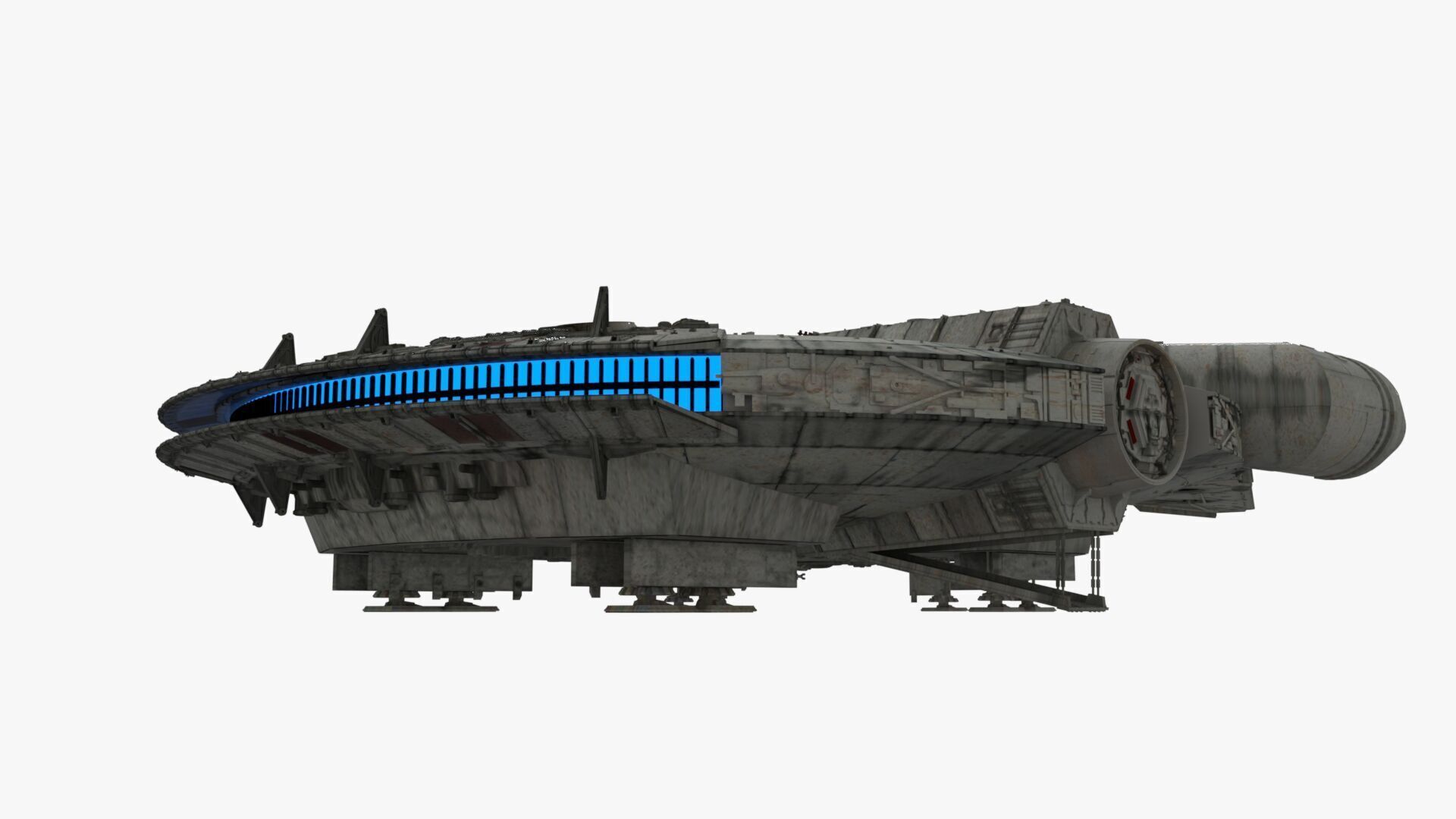 Millennium Falcon - Starship Starwar Low-poly 3D model_11