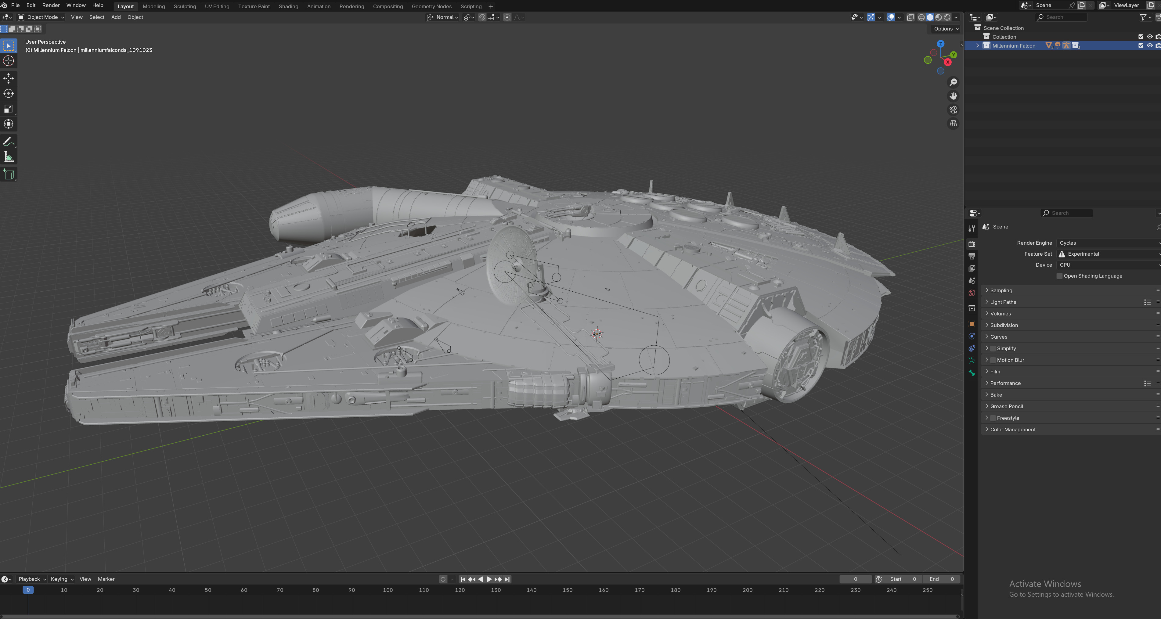 Millennium Falcon - Starship Starwar Low-poly 3D model_18