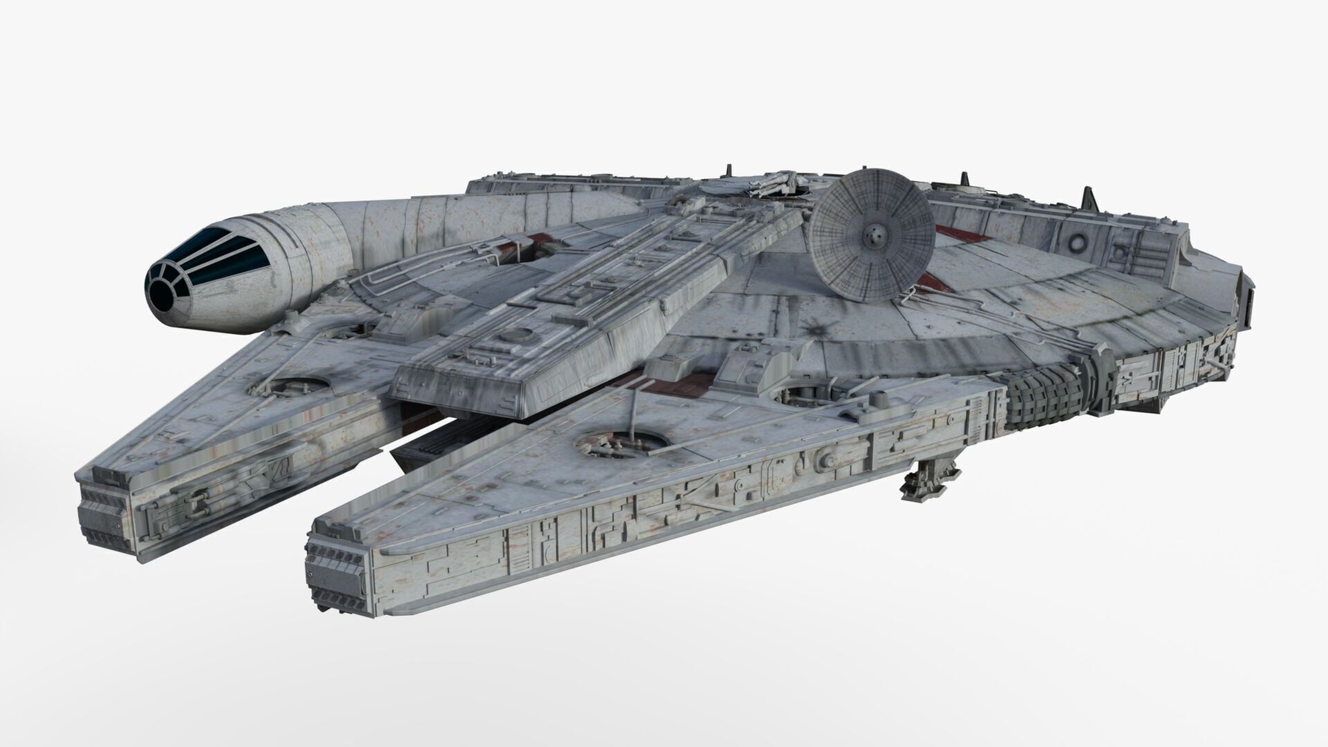 Millennium Falcon - Starship Starwar Low-poly 3D model_10