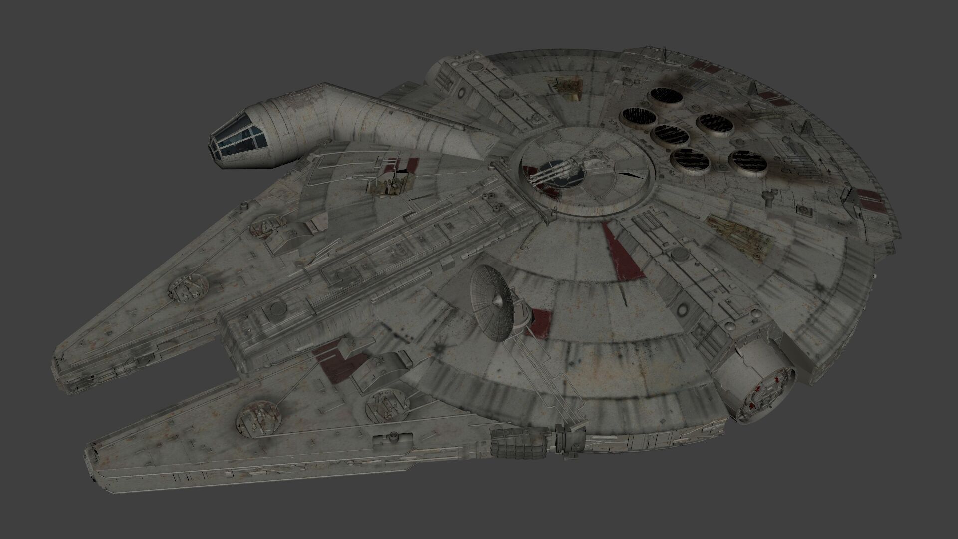 Millennium Falcon - Starship Starwar Low-poly 3D model_20