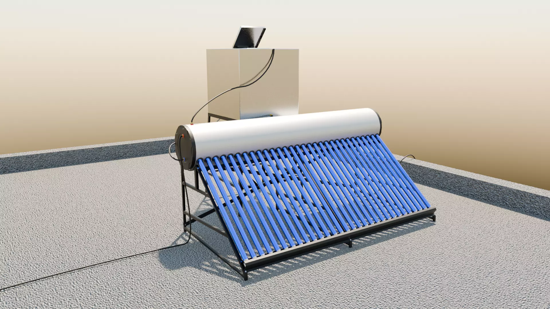 Sun heater 3d model low poly game ready Low-poly 3D model