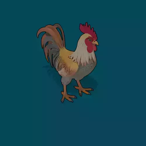 Cartoon big cock Low-poly 3D model