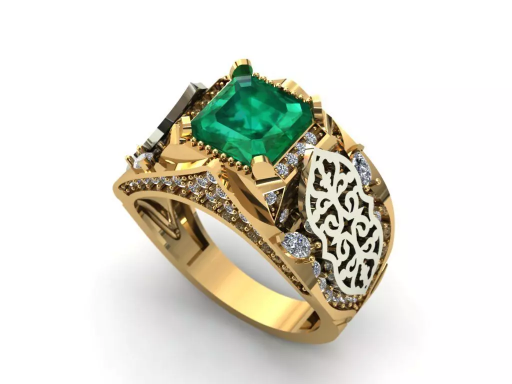 Luxury Ornate Gemstone Ring - High Detail 3D Model 3D print model