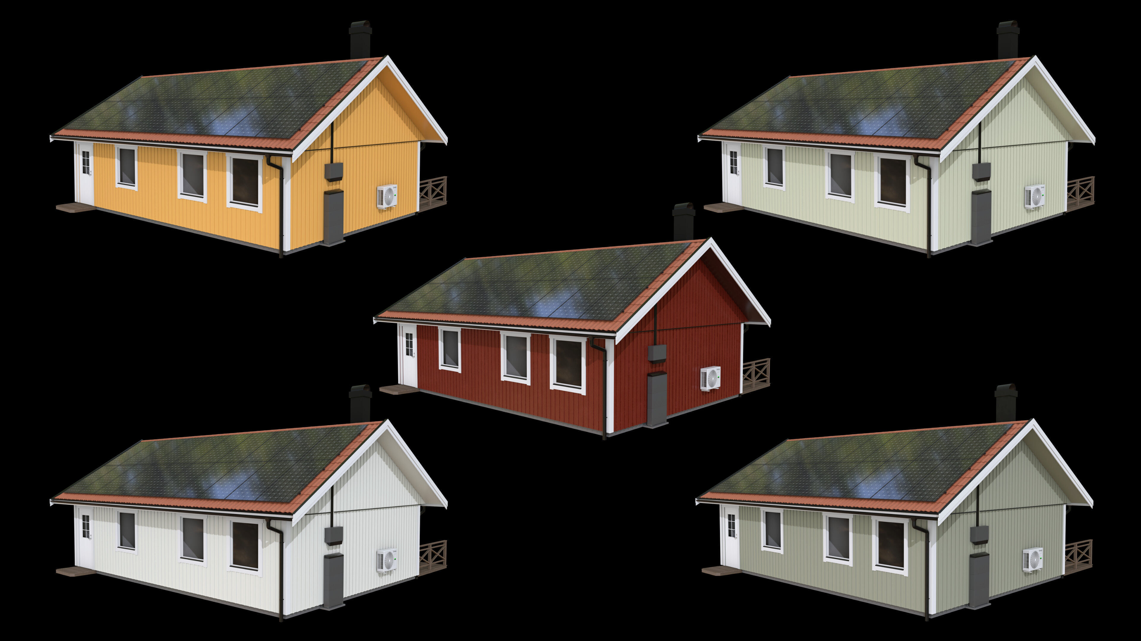 Scandinavian House with renewable energy 3D model_2