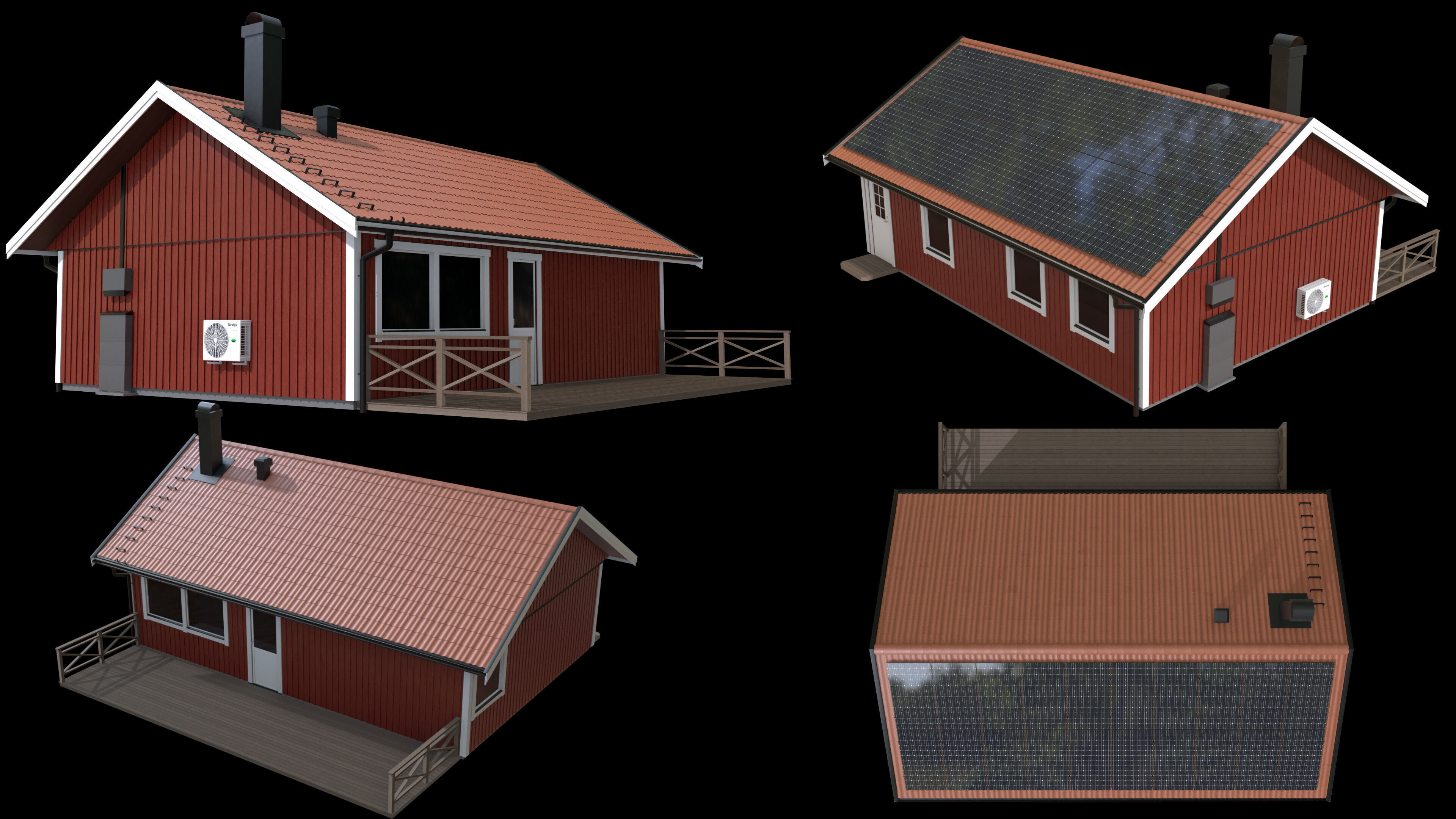 Scandinavian House with renewable energy 3D model_3