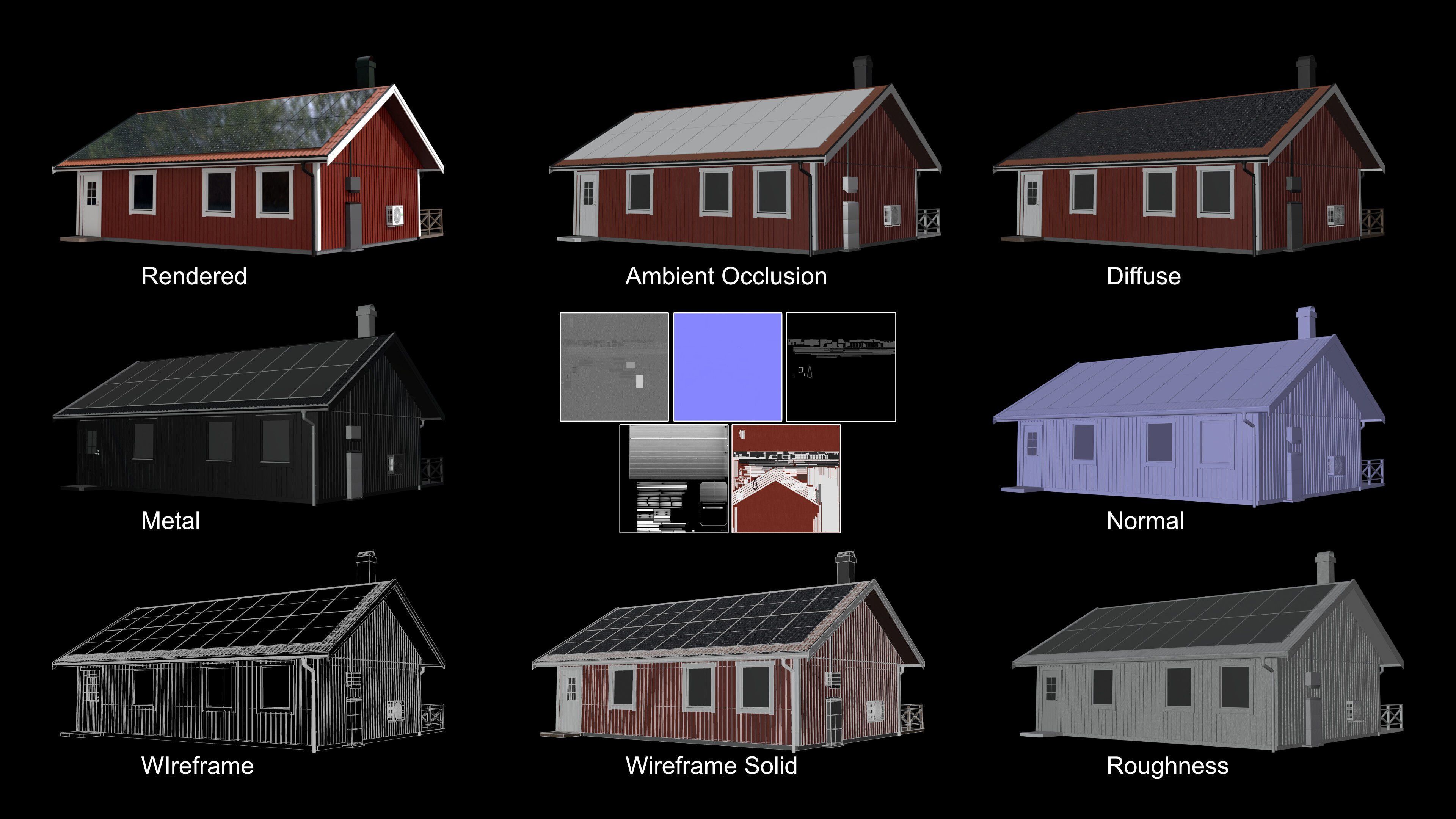 Scandinavian House with renewable energy 3D model_5
