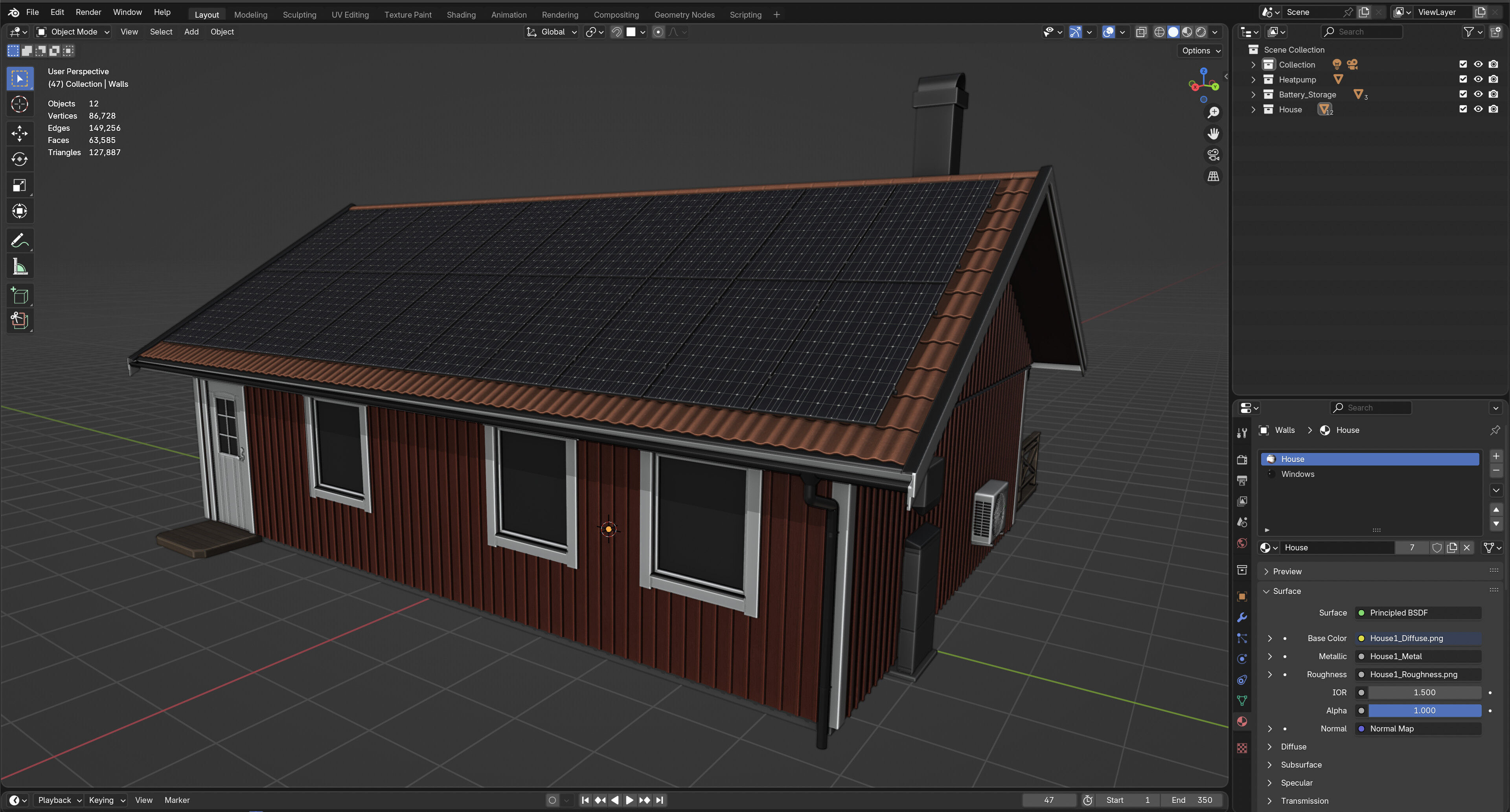 Scandinavian House with renewable energy 3D model_8