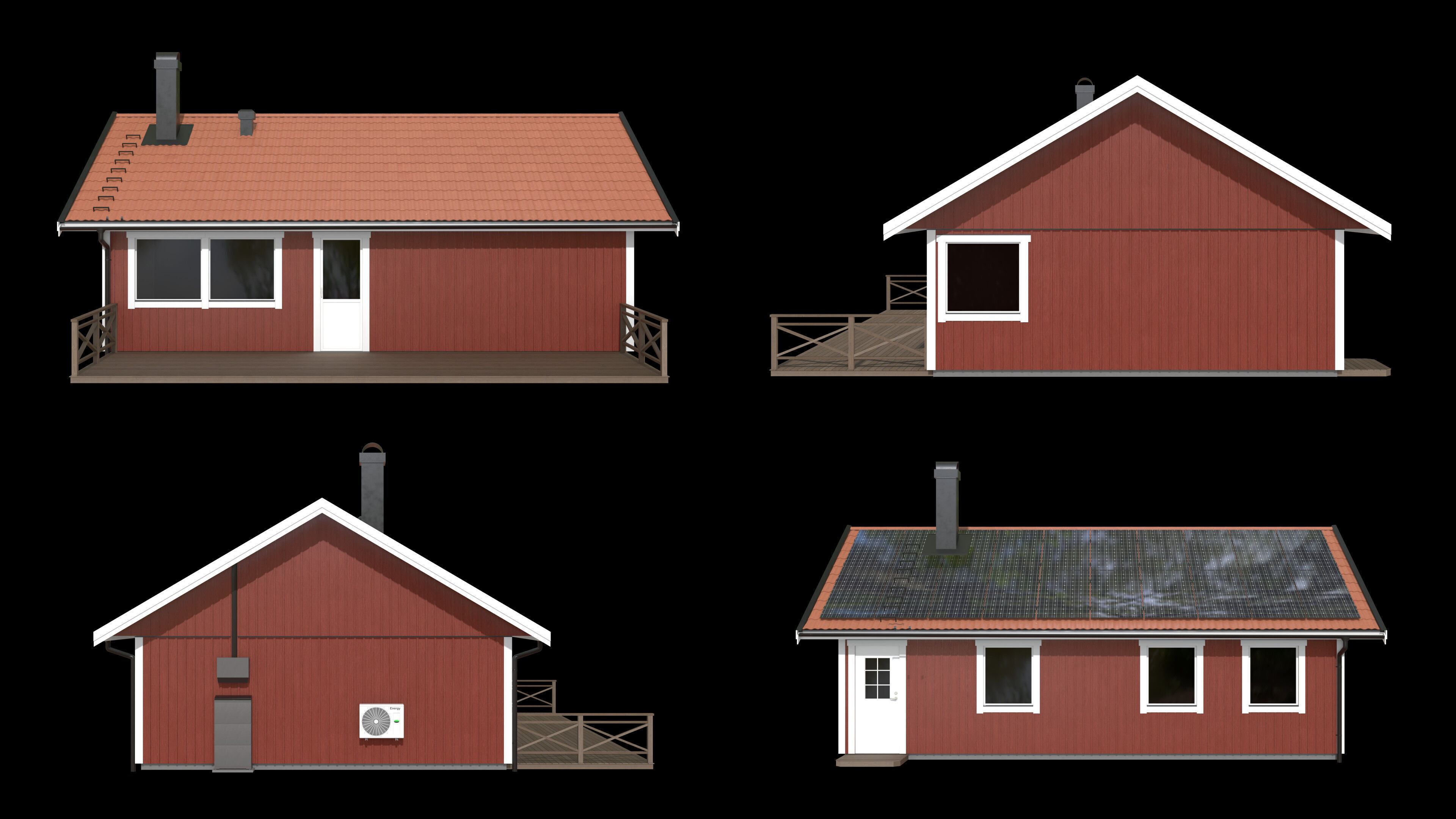 Scandinavian House with renewable energy 3D model_4