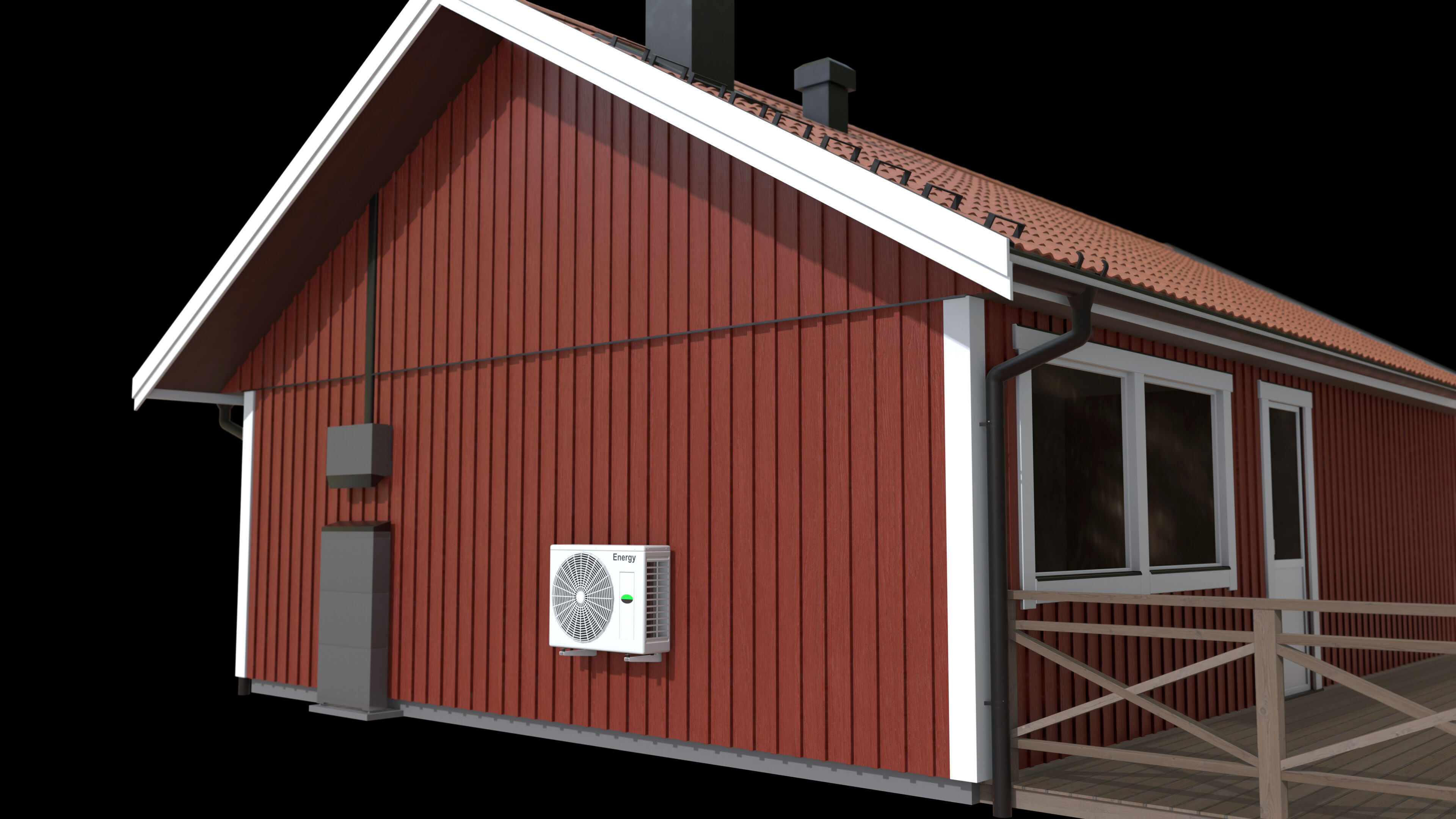 Scandinavian House with renewable energy 3D model_6