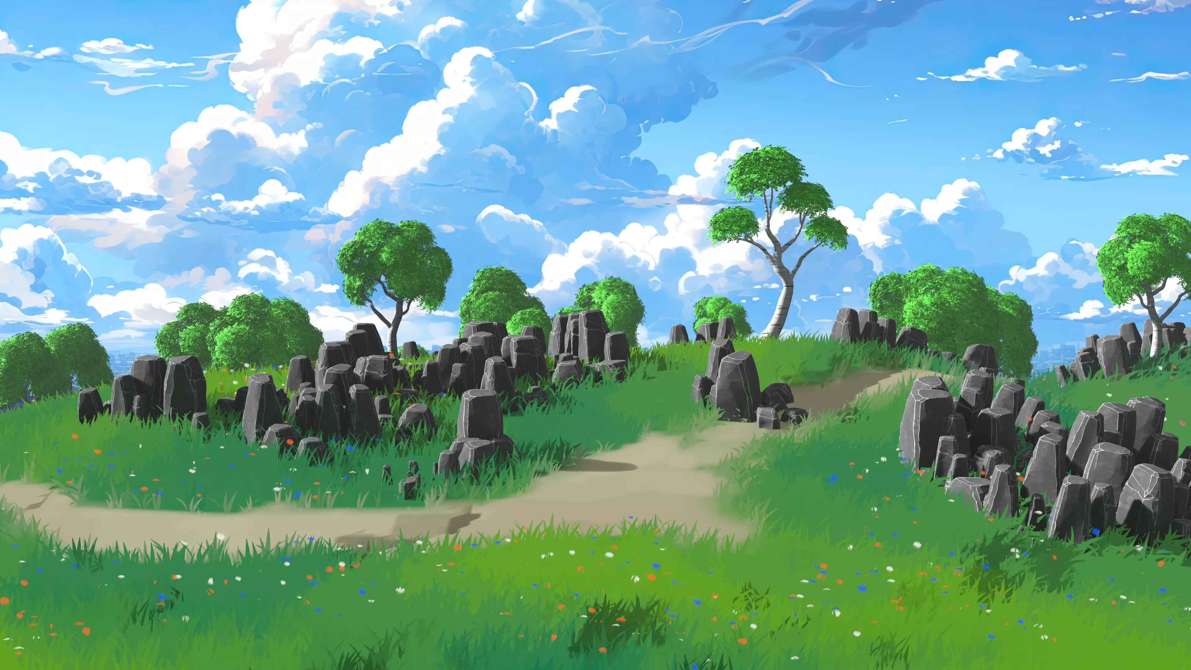 Stylized Anime Environment 3D Model  High-Quality Blender Scene  3D model_0