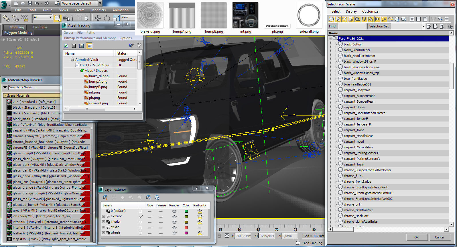 F-150 Pick-up Limited 2021 3D model_27