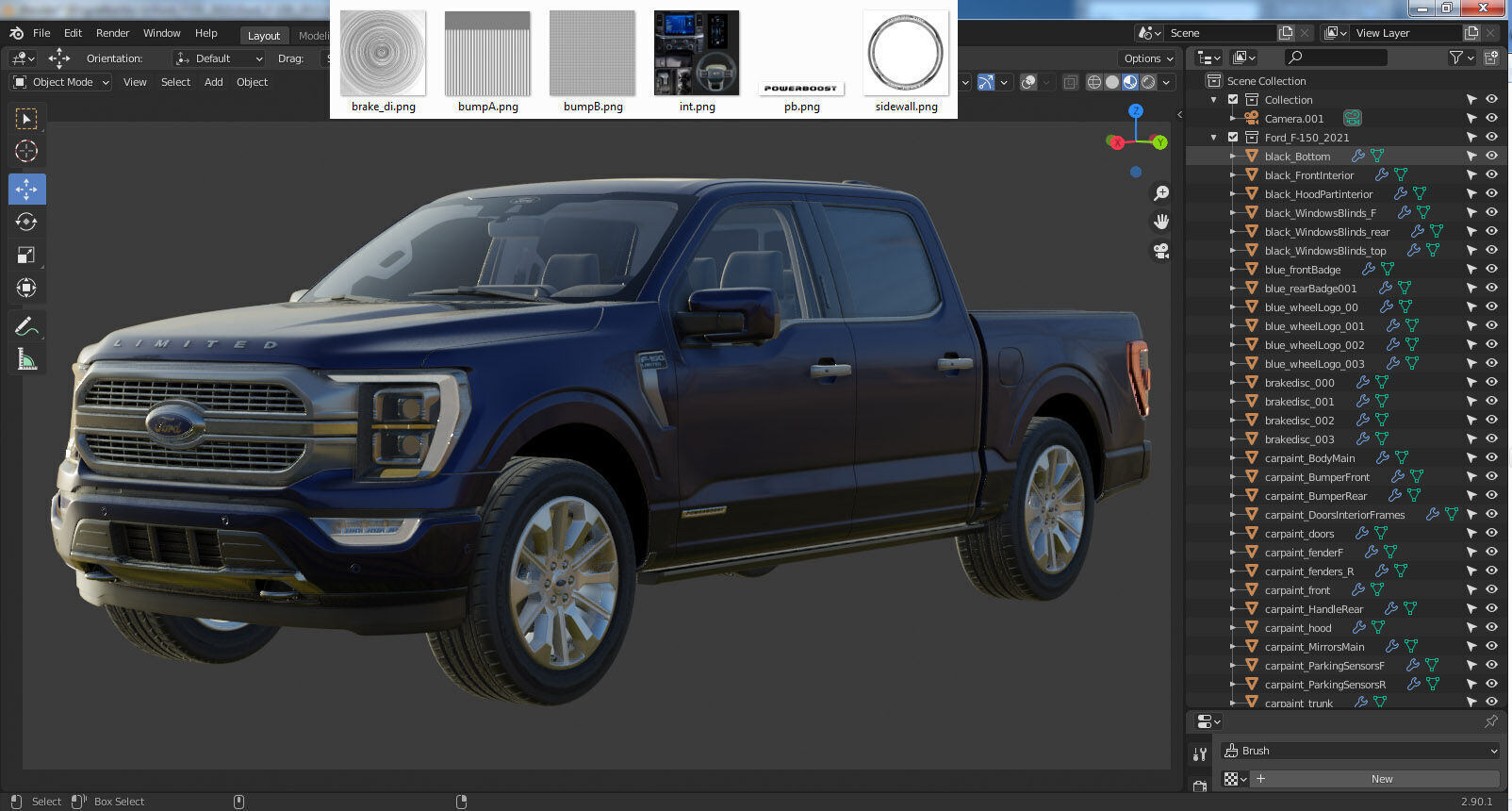 F-150 Pick-up Limited 2021 3D model_28
