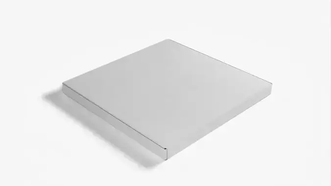 8 inch White Paper Pizza Box 3D model