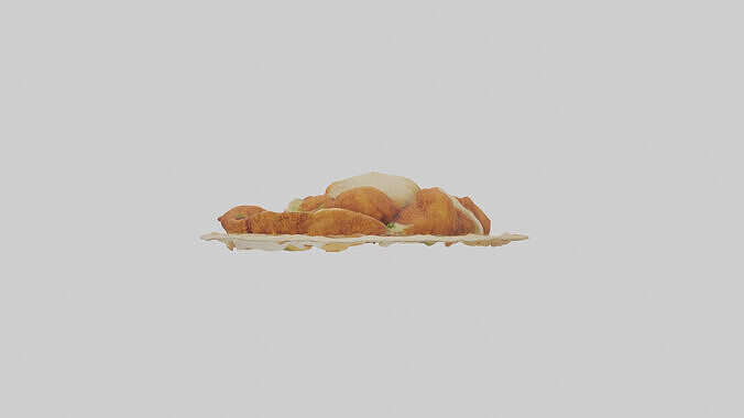 Fried chicken wrap model 3D model 2