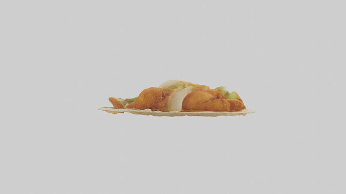Fried chicken wrap model 3D model 3