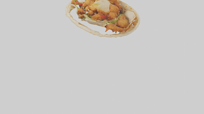 Fried chicken wrap model 3D model 6