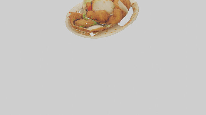 Fried chicken wrap model 3D model 4