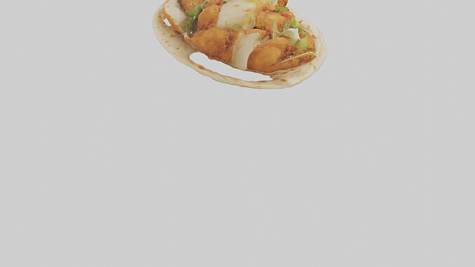 Fried chicken wrap model 3D model 5