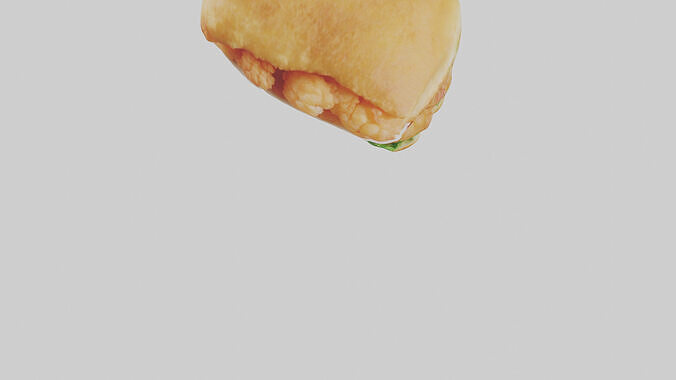 Fried shrimp sandwich model 3D model 6