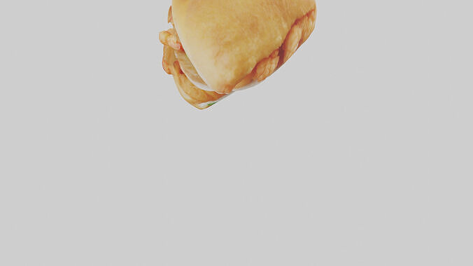 Fried shrimp sandwich model 3D model 7