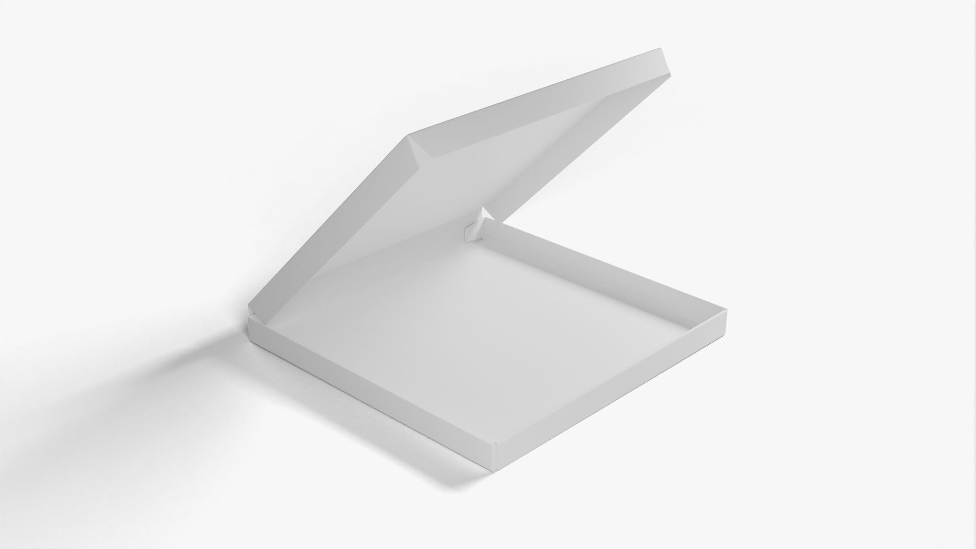 8 inch White Paper Open Pizza Box 3D model_9