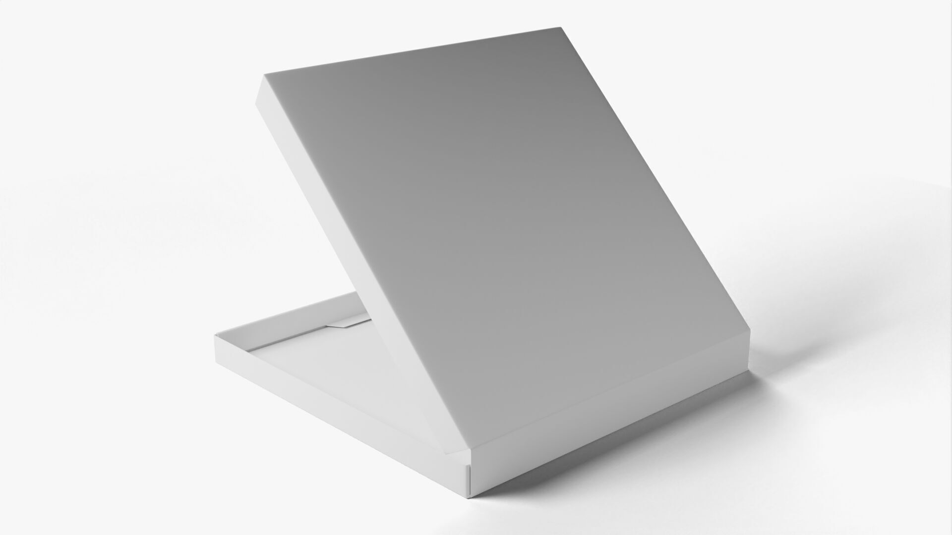 8 inch White Paper Open Pizza Box 3D model_11