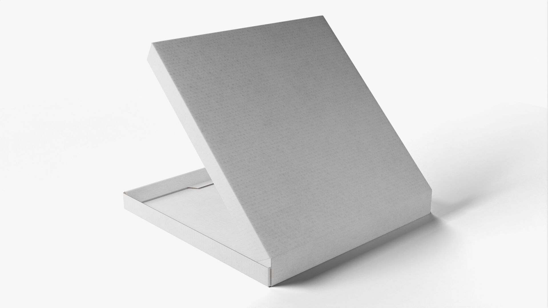 8 inch White Paper Open Pizza Box 3D model_4