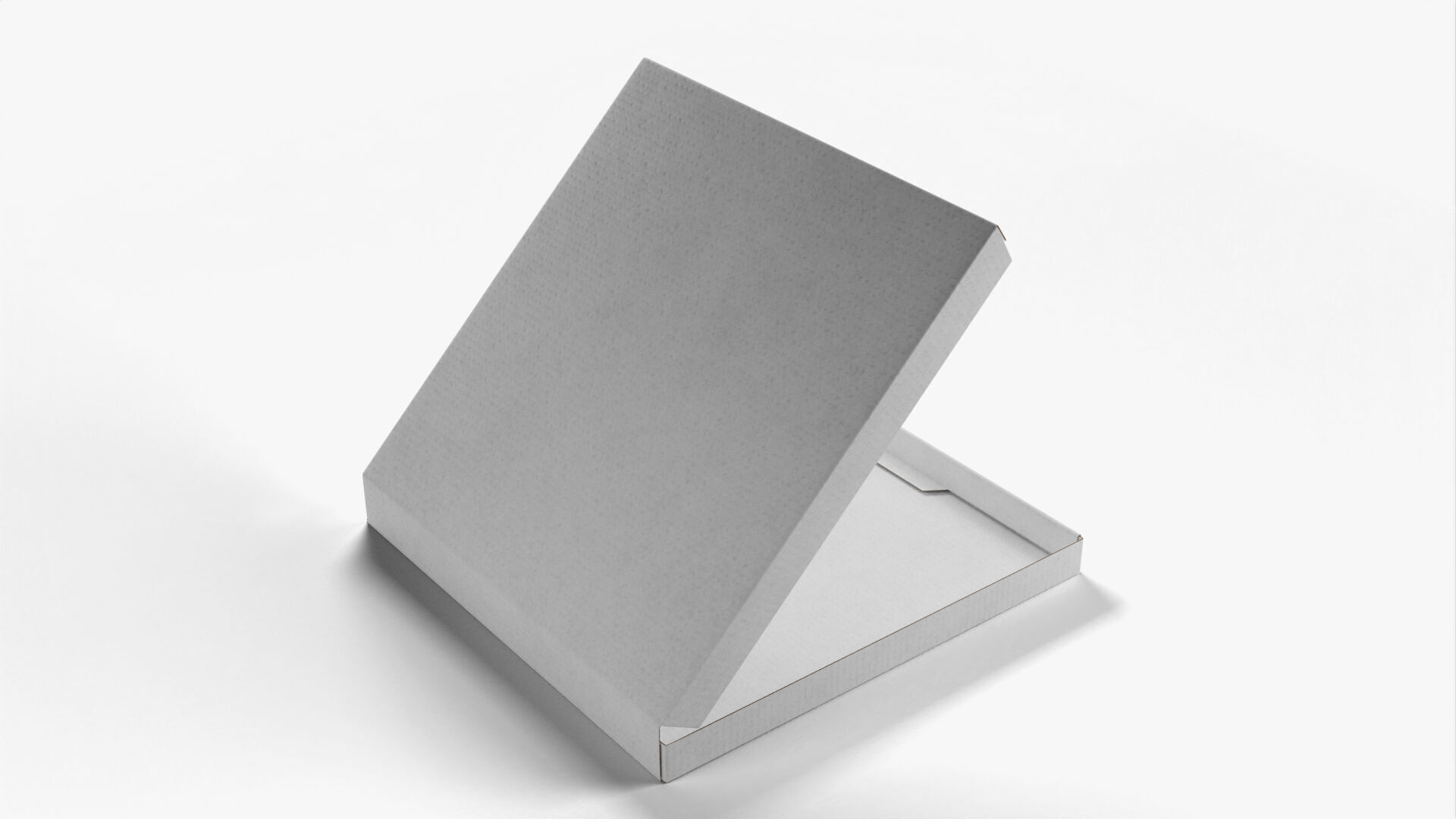 8 inch White Paper Open Pizza Box 3D model_6