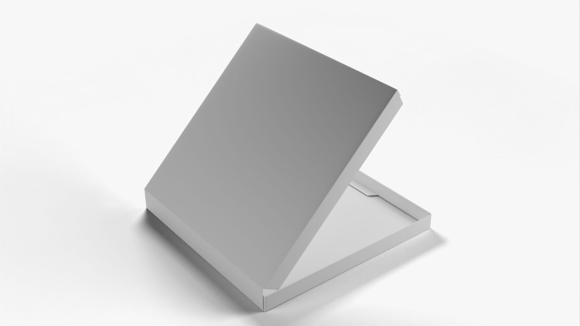 8 inch White Paper Open Pizza Box 3D model_13