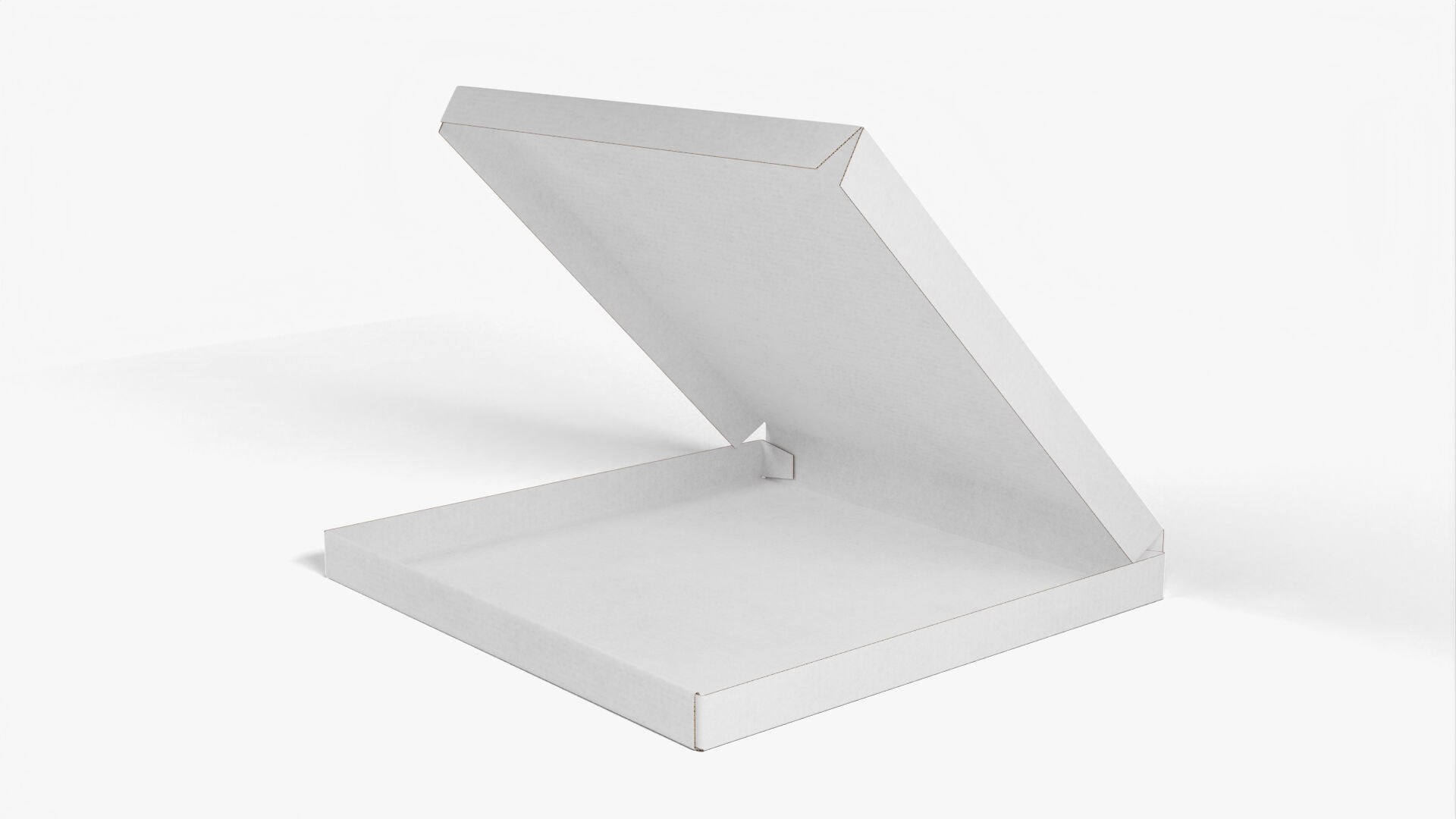 8 inch White Paper Open Pizza Box 3D model_8