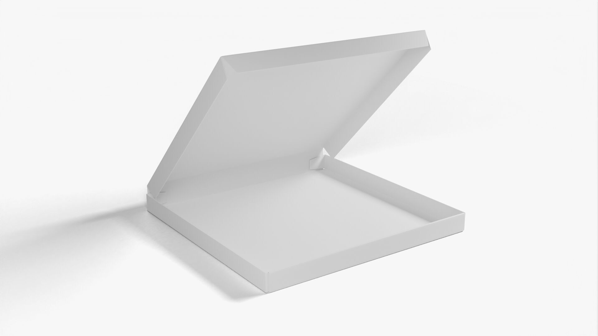 8 inch White Paper Open Pizza Box 3D model_10